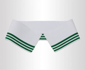 廠家定制白色夾綠色條紋單絲光棉雙面橫機(jī)領(lǐng)